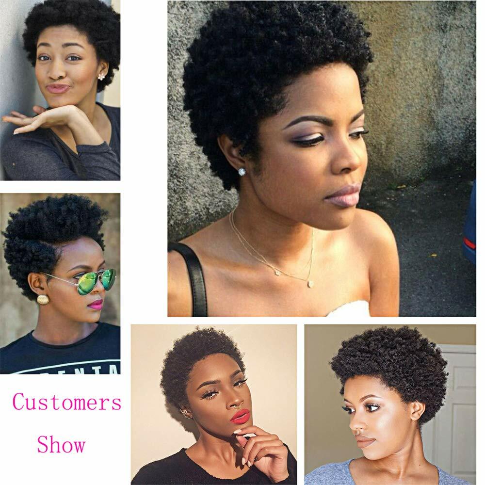 100% Real Brazilian Remy Human Hair Short Afro Kinky Curly for Black Women Wigs