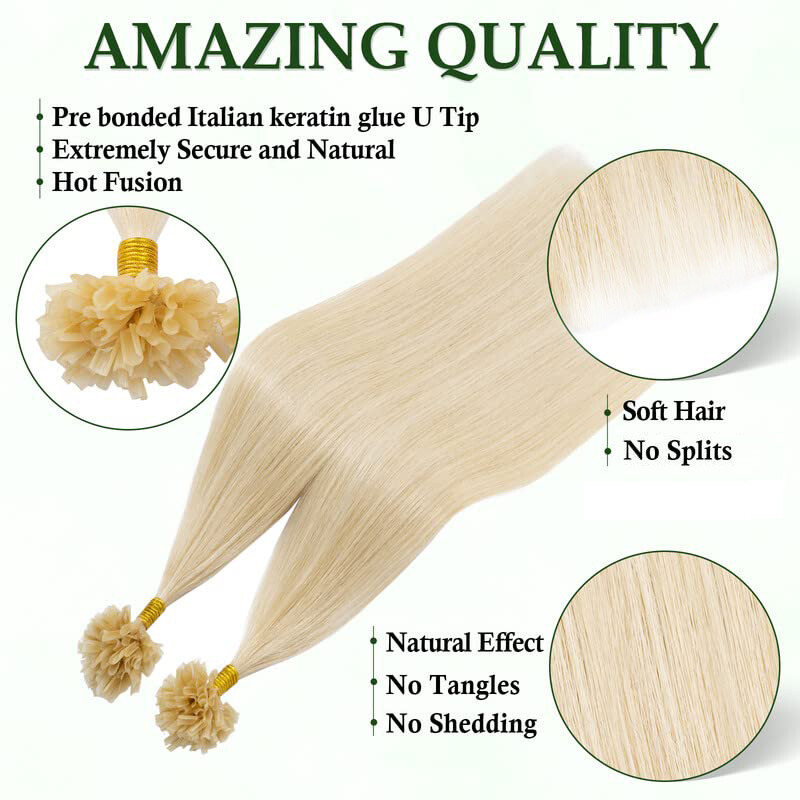 CLEARANCE Nail U Tip Hair Extensions Real Remy Human Hair Ktip Fusion Pre Bonded