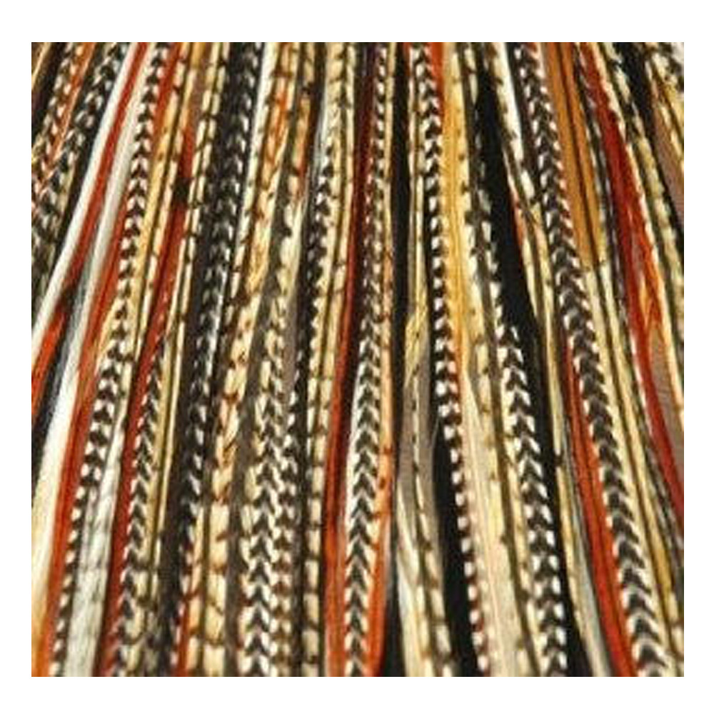 7-12 Inch Beautiful Black,Beige,Grizzly 100% Real Hair 5 Feather Extensions bond