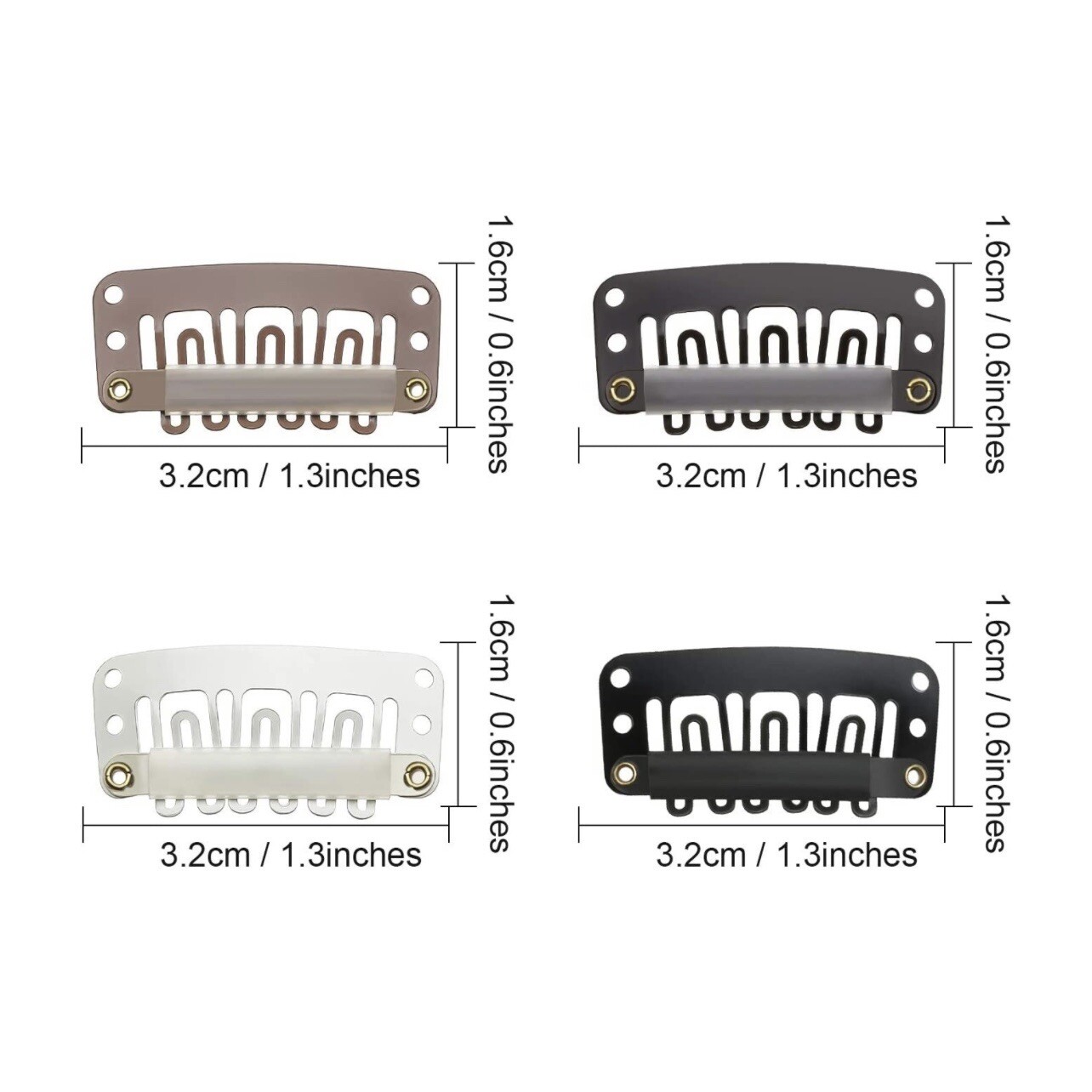 12 Hair Extension Clips Snap Wig Clips Dark Brown Clip On Extensions IMPERFECT
