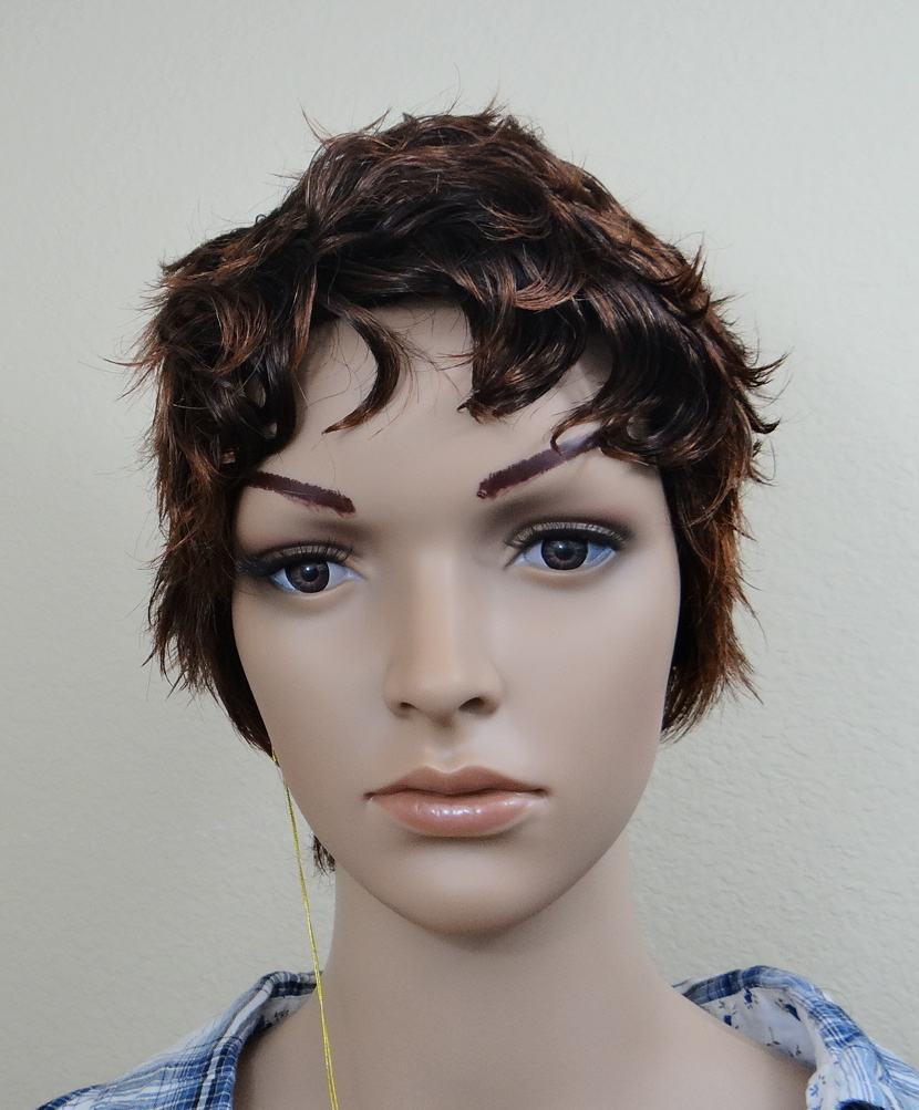 SAM SUNG IMEX #2TS1B/27two tone brown or #T130D cooper tipped short cut Full Wig