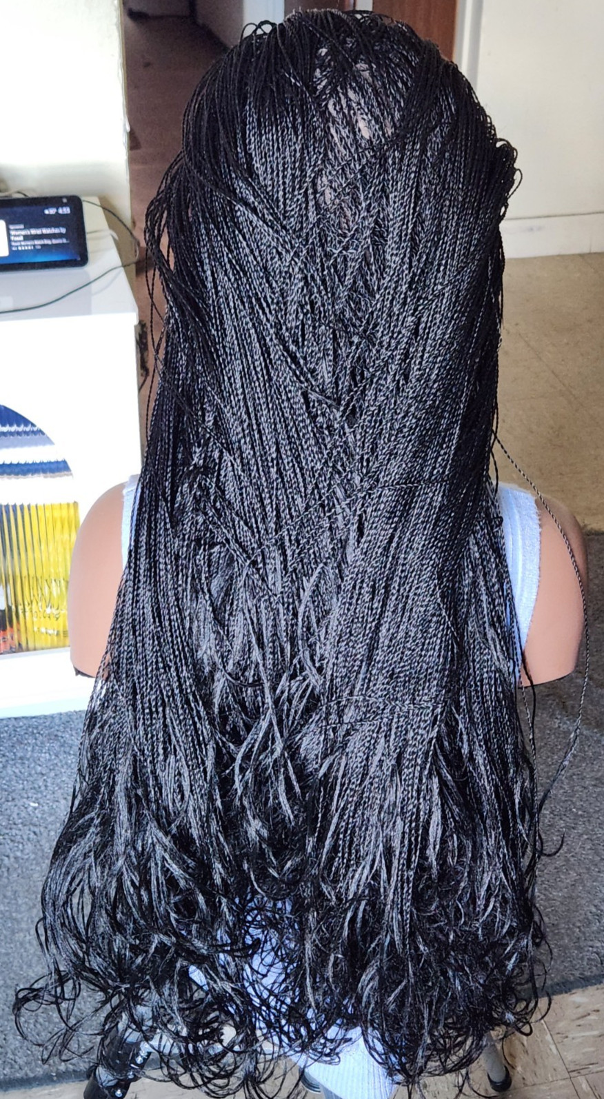 Handmade Braided micro Senegalese twist wig made on a full lace wig 1B