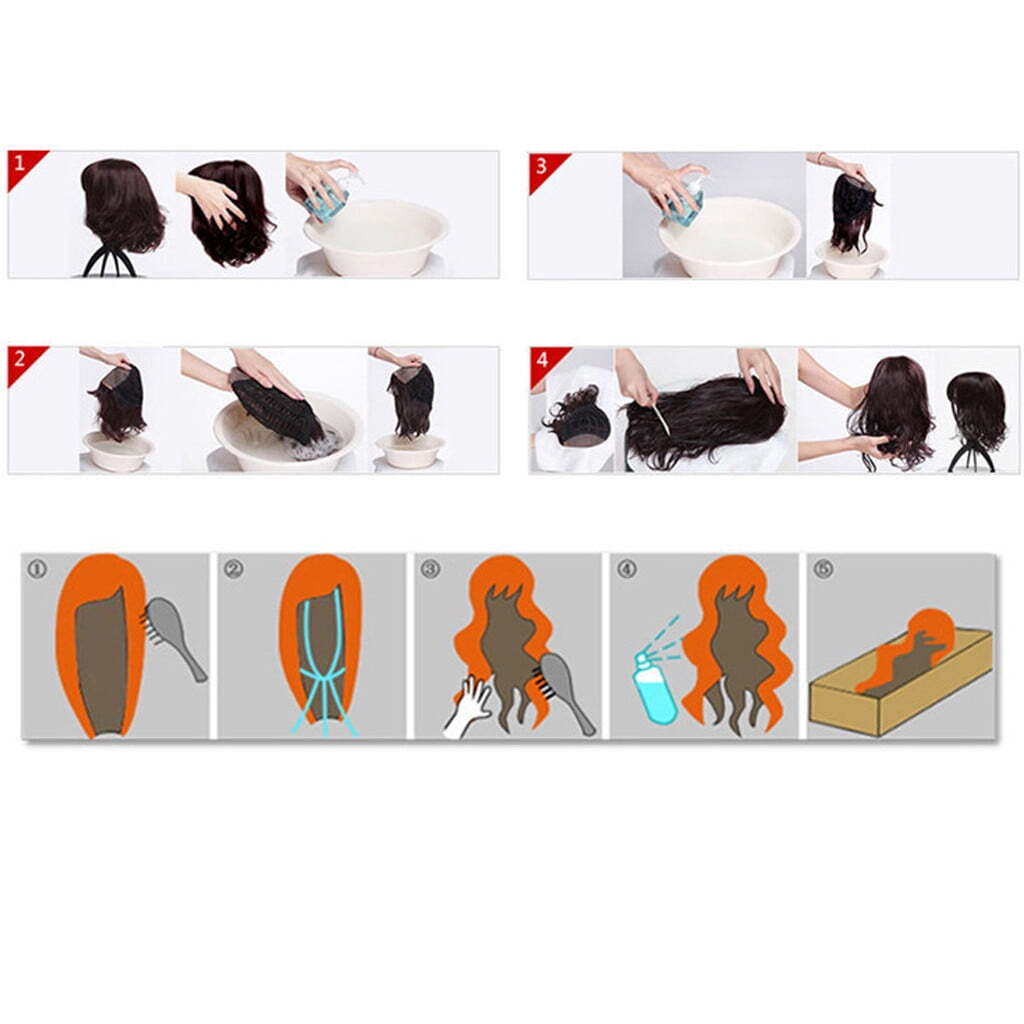 WomenFashion Mixed Brown Fiber Wigs Layered Slightly Curled Synthetic Wigs