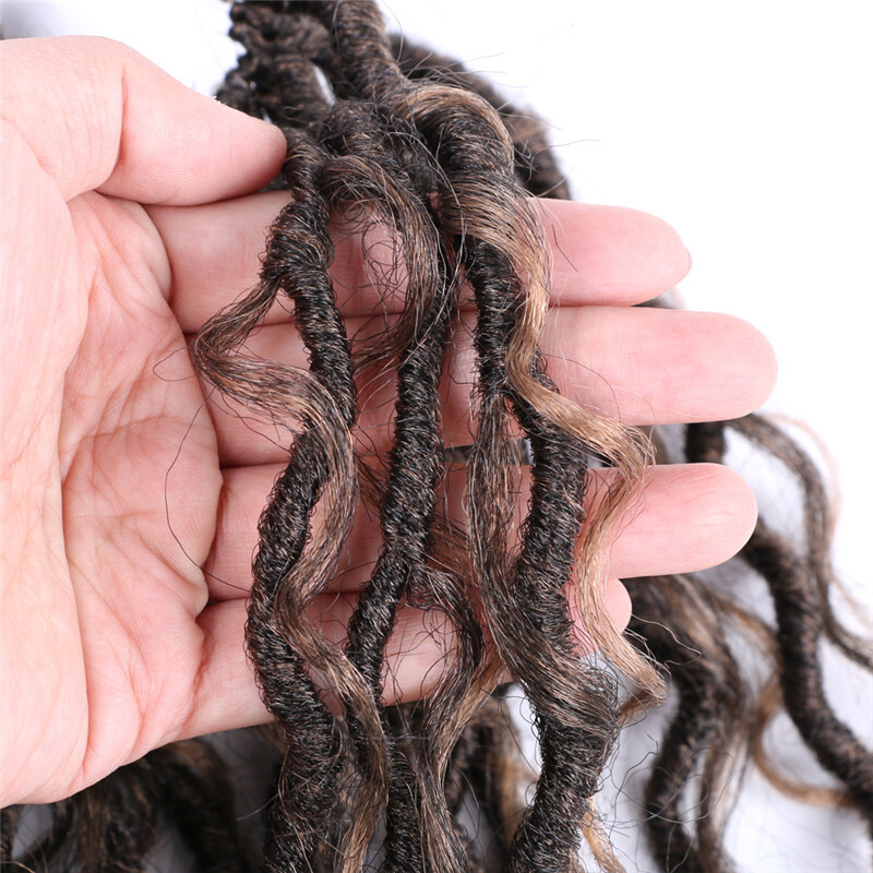 14″ – 24″ Faux Locs River Curly Crochet Hair Boho Goddess Braid Hair Extensions