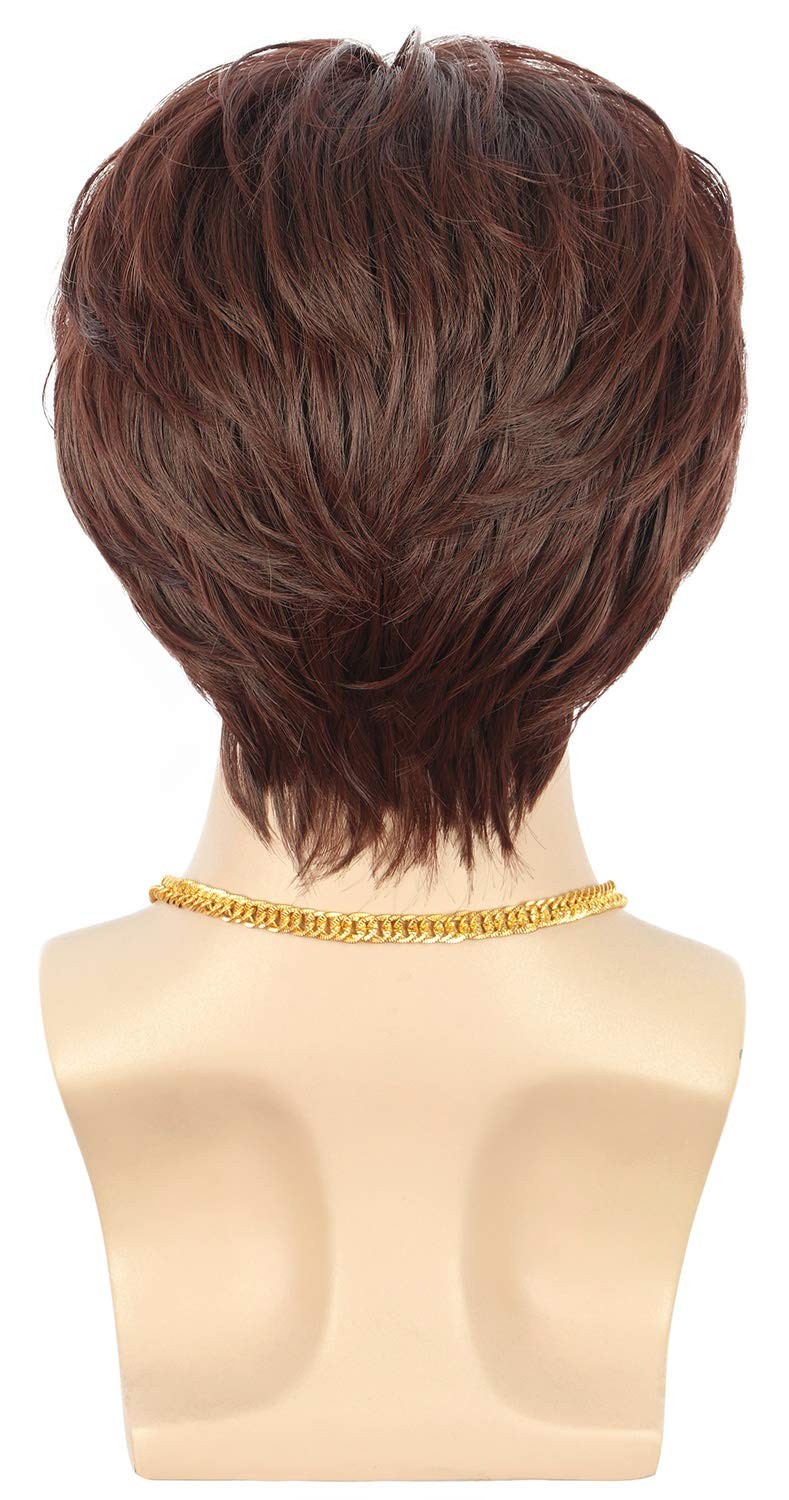 Adult Men Short Straight Brown California 70s 80s Rocker Moustache Disco Wig …