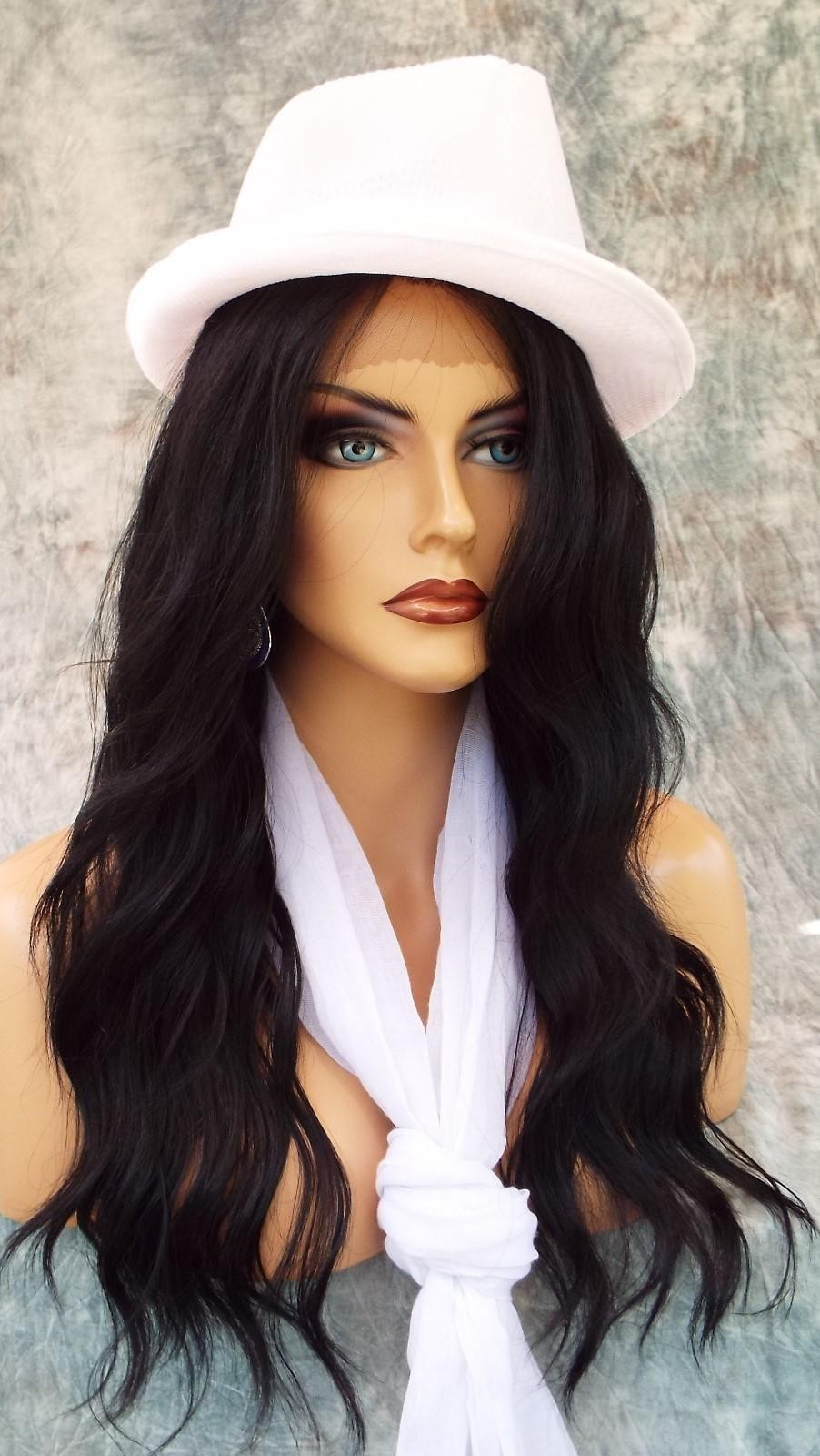 LACE FRONT HAND TIED EAR 2 EAR LACE HEAT FRIENDLY #1 SOFT BLACK WIG US SELL 117