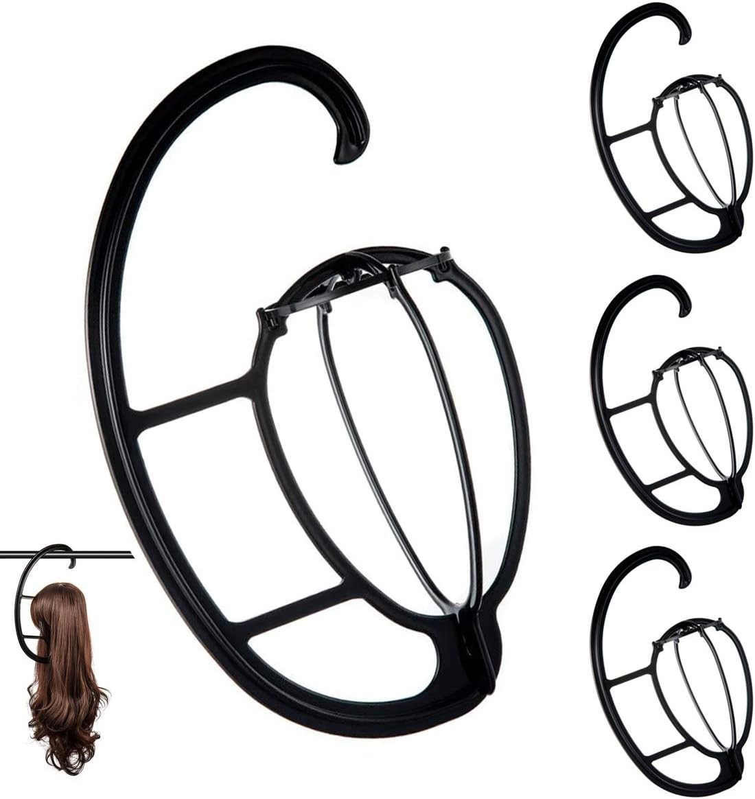 Hanging Wig Stand Set of 4 – Space-Saving Holder for Wigs & Accessories