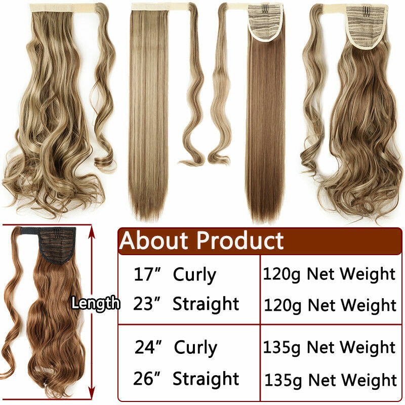 Mega Long Thick Wrap On Ponytail Pony Tailsl As Human Hair Extension Curly Wavy