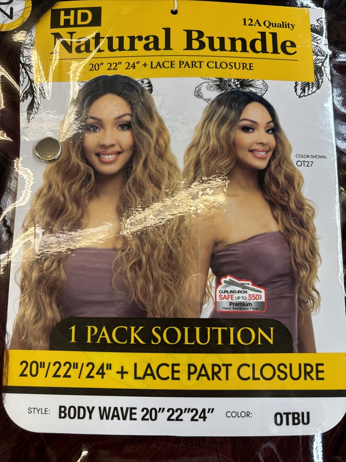 HD NATURAL BUNDLE NATURAL BODY WAVE 20″22″24”+4X4 HD CLOSURE , Color OTBURGUNDY