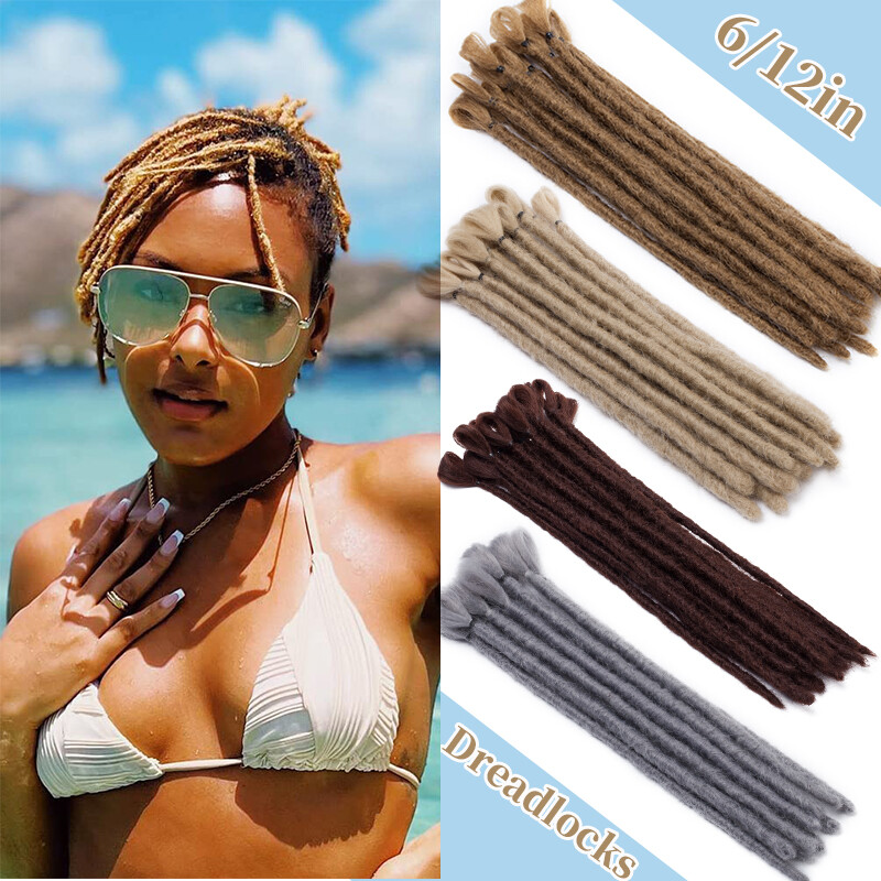 Full Head Crochet Dreads Handmade Dreadlocks Solid Hair Extensions As Human US