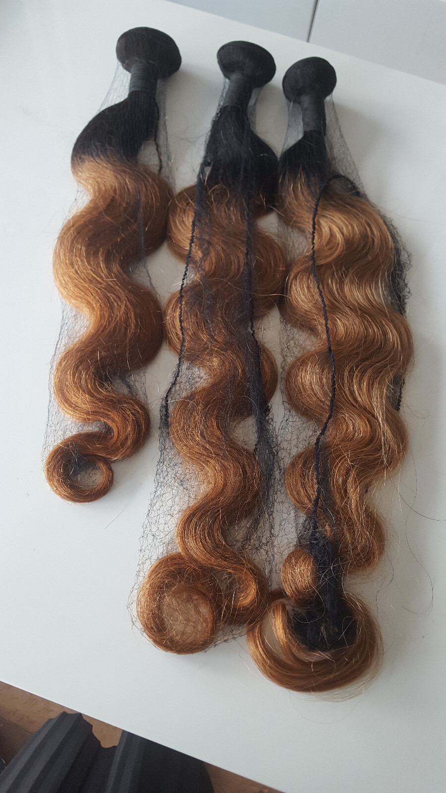 12A BRAZILIAN VIRGIN HUMAN HAIR 1B#/30# 2TONES ROOT OMBRE 3BUNDLES 28+30+30INCH