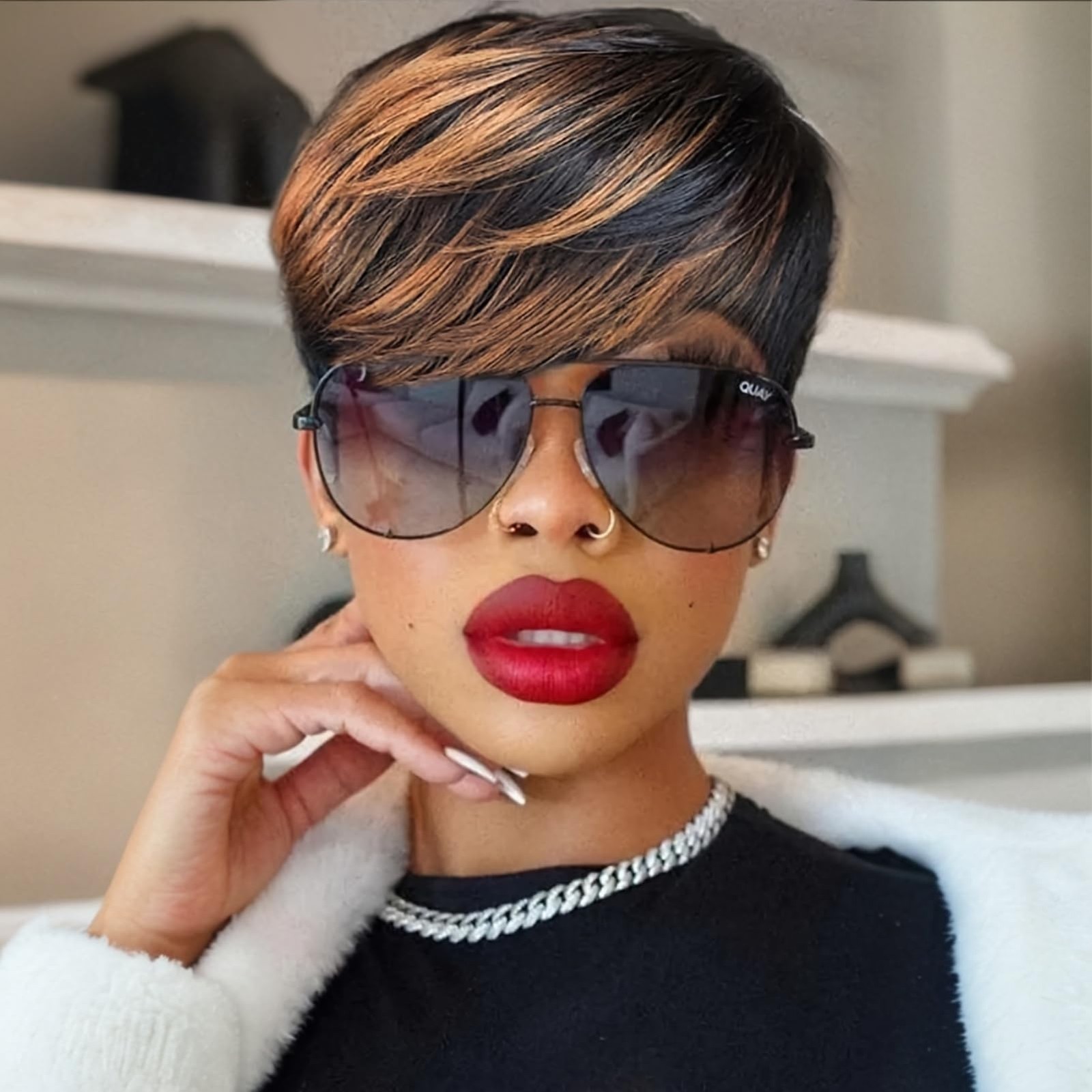 Short Pixie Cut Wig for Women Human Hair Pixie Wig for Black Women Machine Made