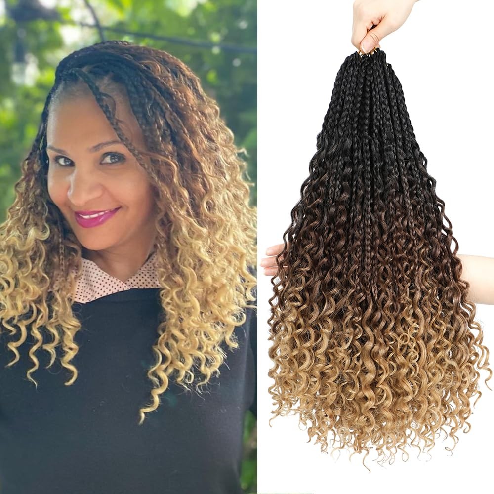 Goddess Box Braids Crochet Hair 8 Packs Pre-looped Boho Box Braids Braiding H…