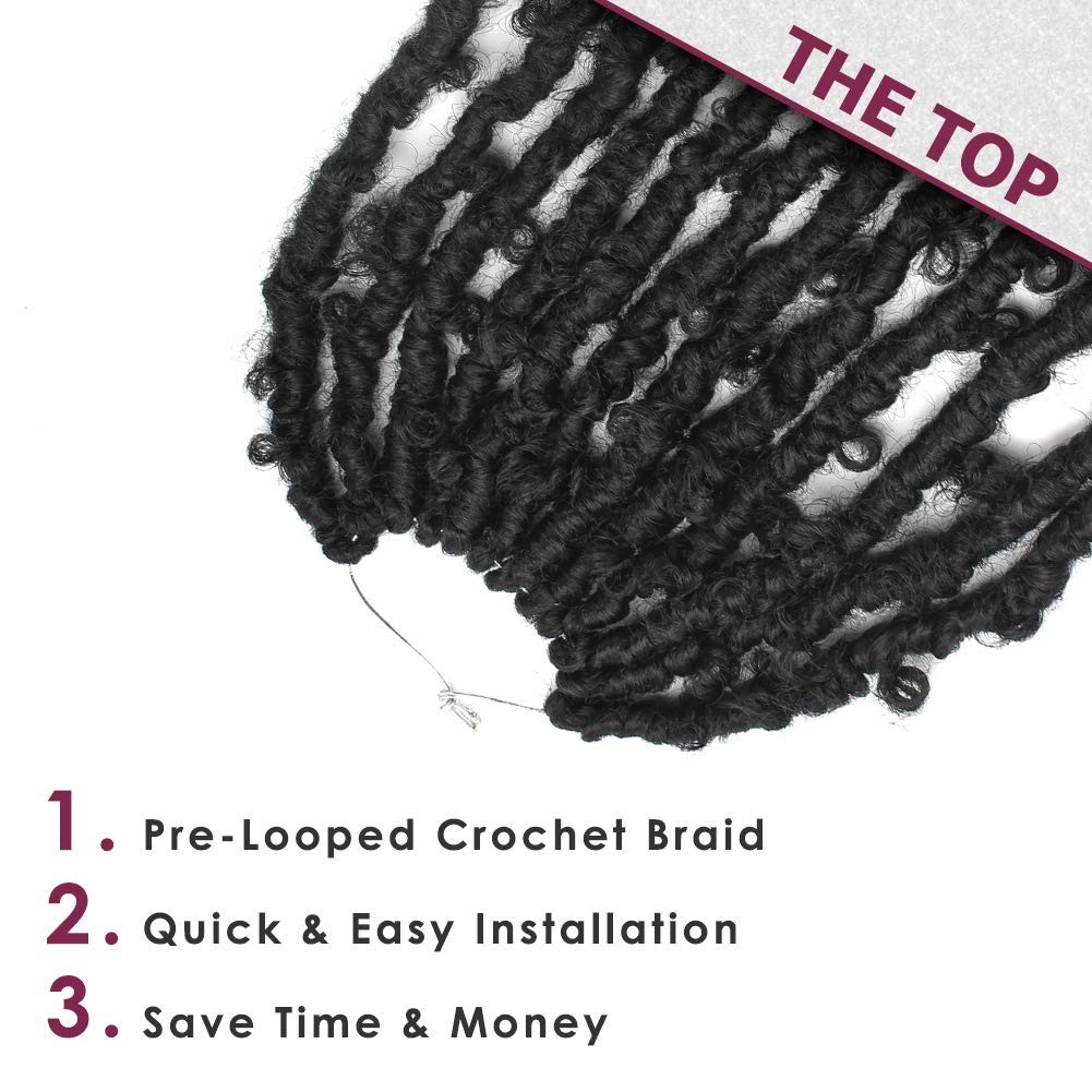 6 Packs Pre-Looped 12 Inch Butterfly Locs Crochet Hair – Natural Black Chic Hair