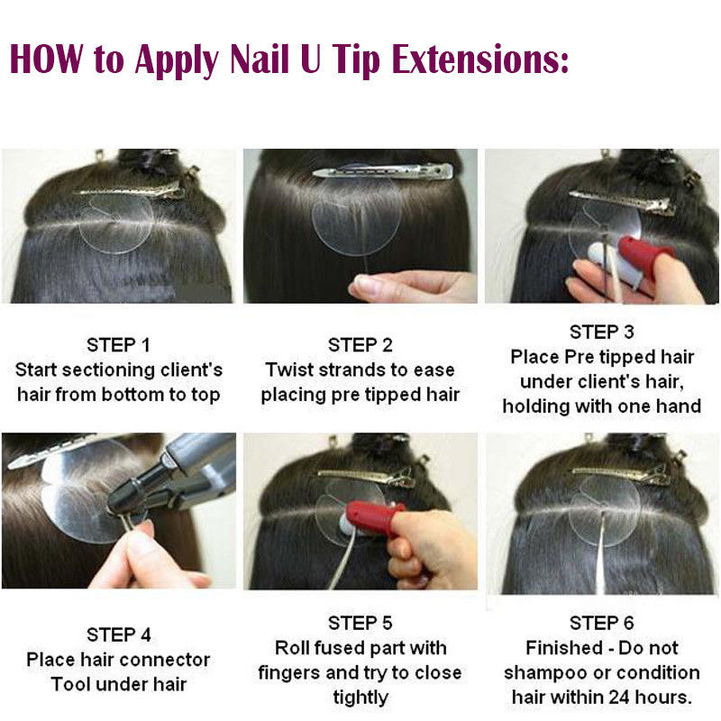 High Keratin Fusion Pre-Bonded Nail U Tip 100% Remy Human Hair Extensions R03