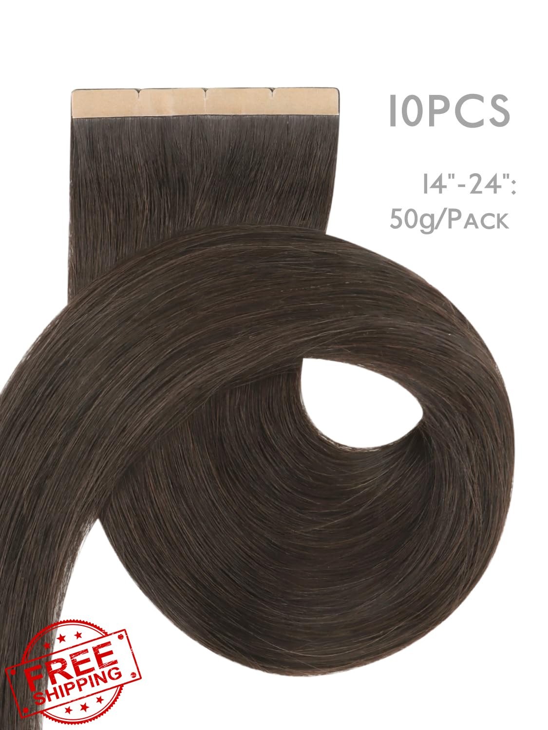 Wennalife 8cm Tape Human Hair 14 Inch Cool Dark Brown