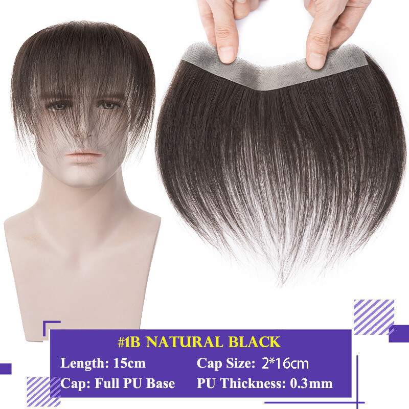 Mens Frontal Receding Hairline Toupee Virgin Human Hair Piece Hairpiece Toupees