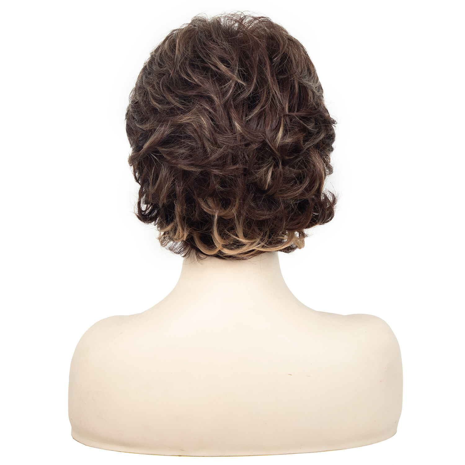 Short Hightlight Brown Wig Pixie Cut Wig for Fashion Women Party Daily Use