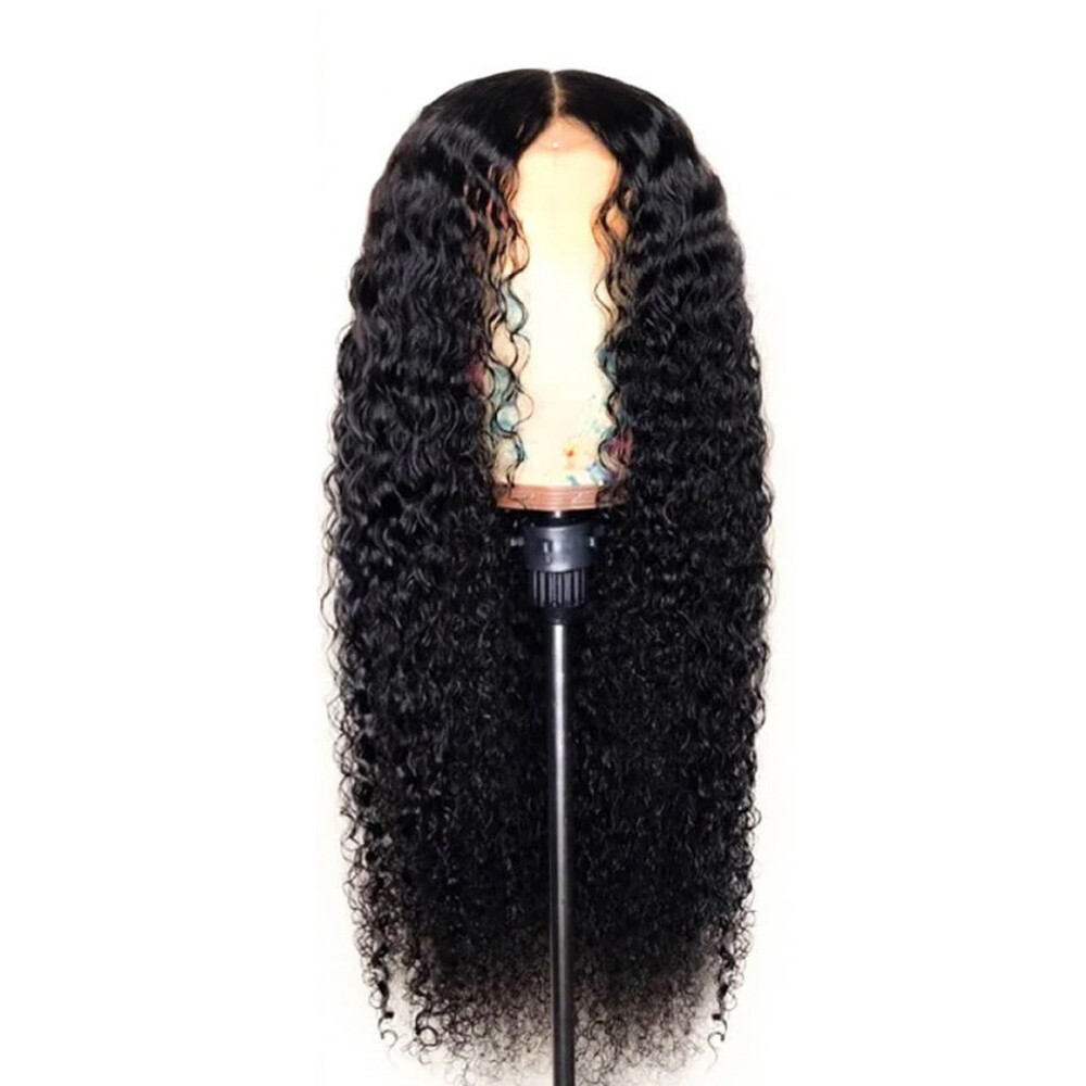 AA Black Hair Front Wig Lace Women’s Brazilian Human Long Curly Wavy Hair Wig US