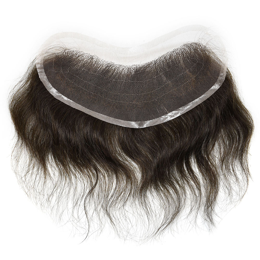 Full French Lace Mens Frontal Hairpiece for Receding Hairline Human Hair Natural