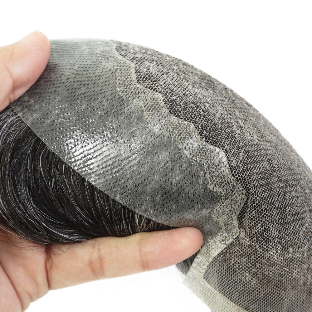 Toupee For Men Human HairAll Lace Replecement System Gent Thin Skin Hairpiece Q6