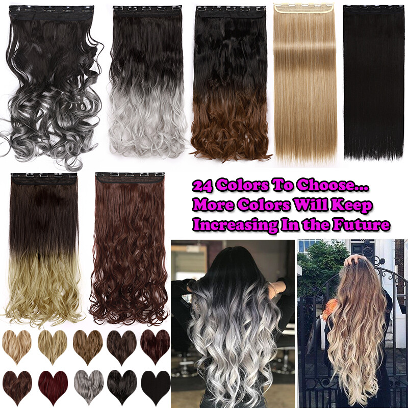 Mega Thick One Piece Clip In Hair Extension Real Natural Soft Full Head As Human