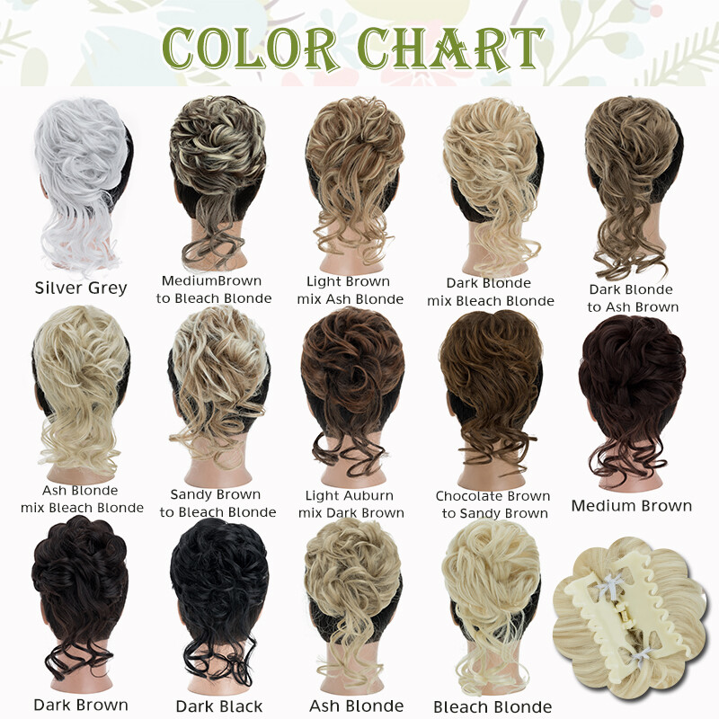 Thick Messy Bun Scrunchie Updo False Cover Curly Claw Clip Hair Extensions Women