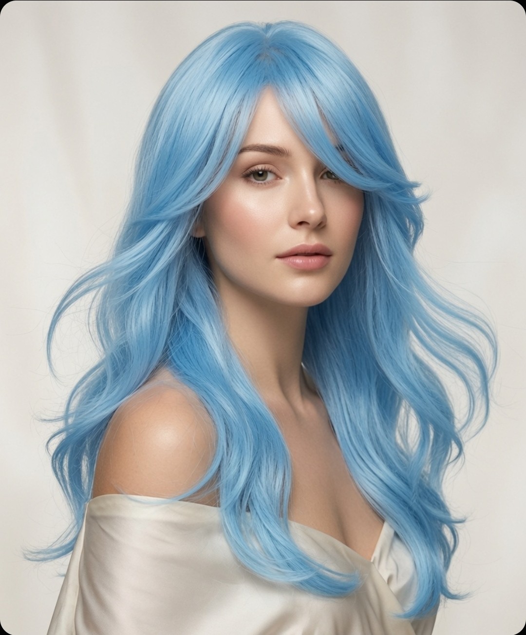 New Yopo Wig 28″ Long B Tume Light Blue, Cosplay, Halloween, Any Day