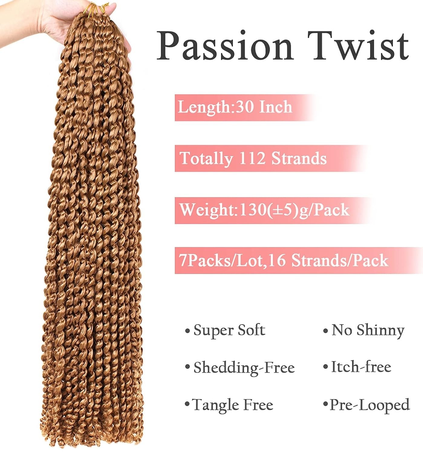 Curly 30 Inch Synthetic Passion Twist Crochet Hair – Ideal for Protective Styles