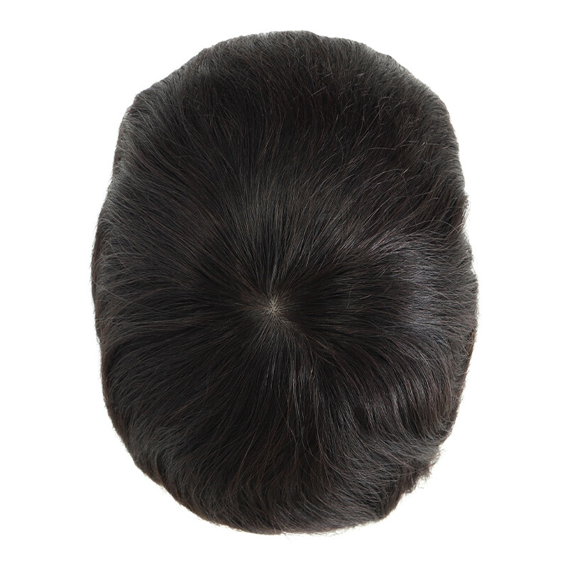 Mens Toupee Human Remy Hair System Silk Top Injection Lace Hairpiece M-lACE #NC