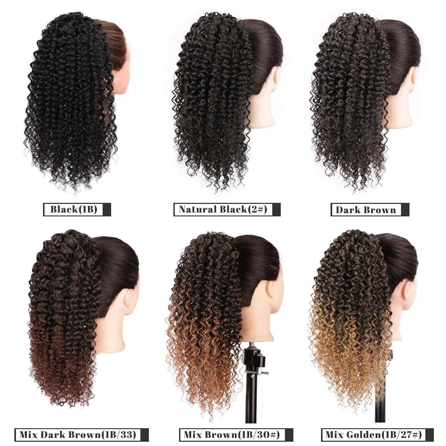 Kinky Curly Drawstring Ponytail with Soft Fiber for Natural Hair Appearance