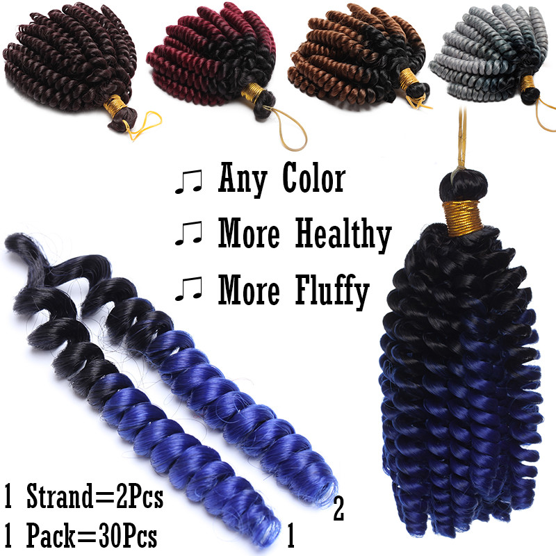 Real Thick Spring Twist Braiding Hair Extensions Bounce Curly 6″ Crochet Braid