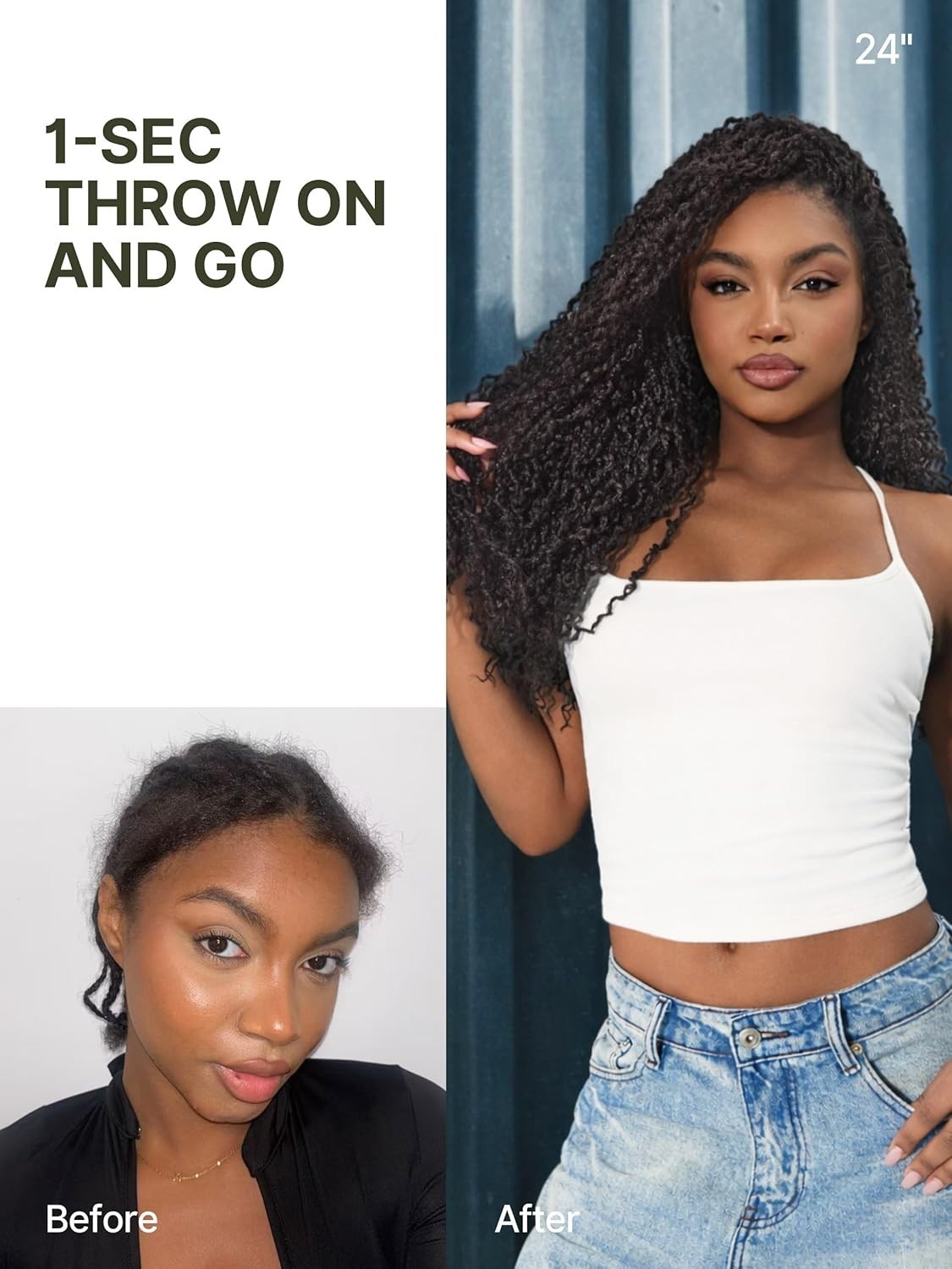 Boho Twist Curly Wig 4C Edges 13X6 HD Lace Frontal 180% Density 24in Glueless