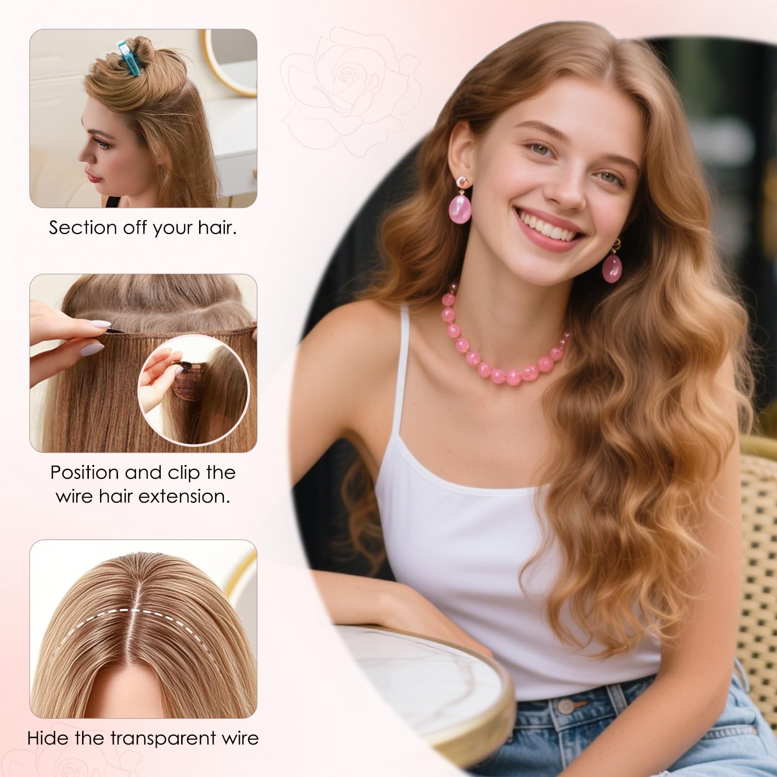 S-Noilite Halo Hair Extension Invisible Wire In Real Remy Human Hair Extensions