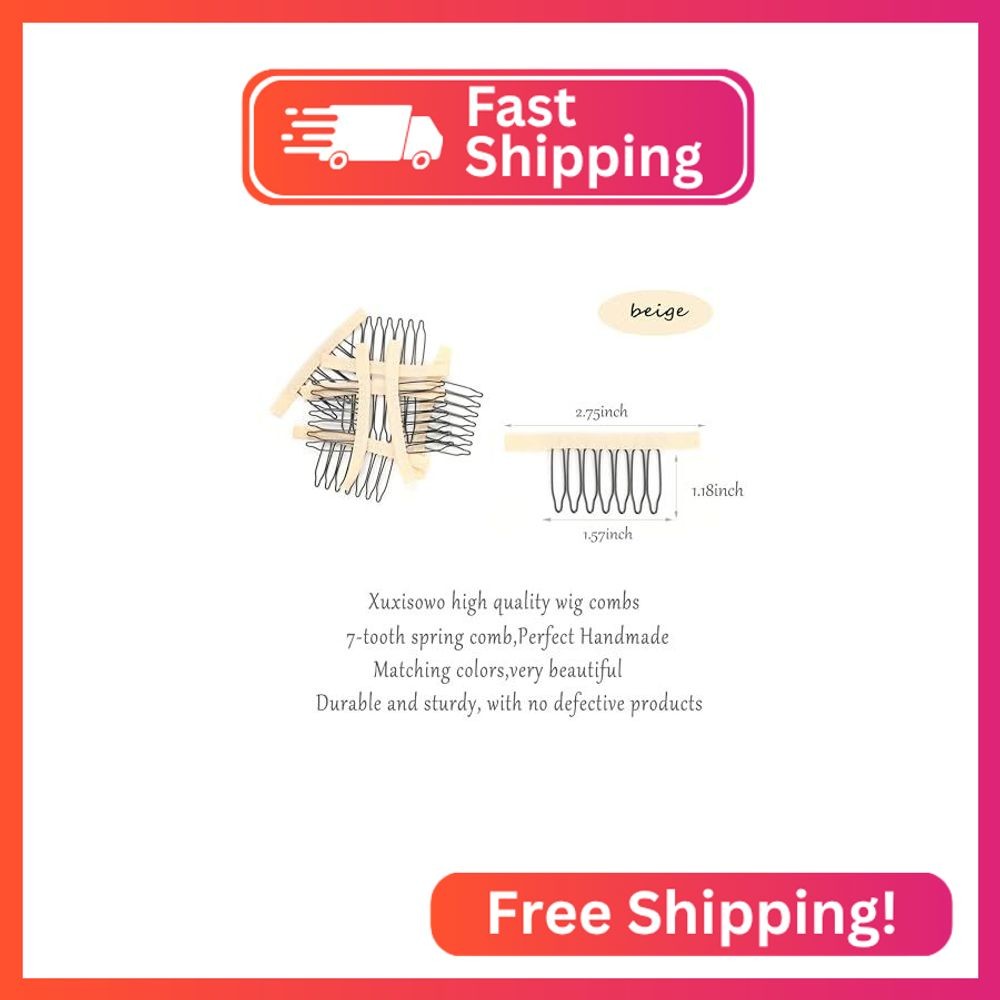 Xuxisowo 30 Pcs Wig Clips Wig Combs to Secure Wig 7-Teeth Wig Combs for Making C