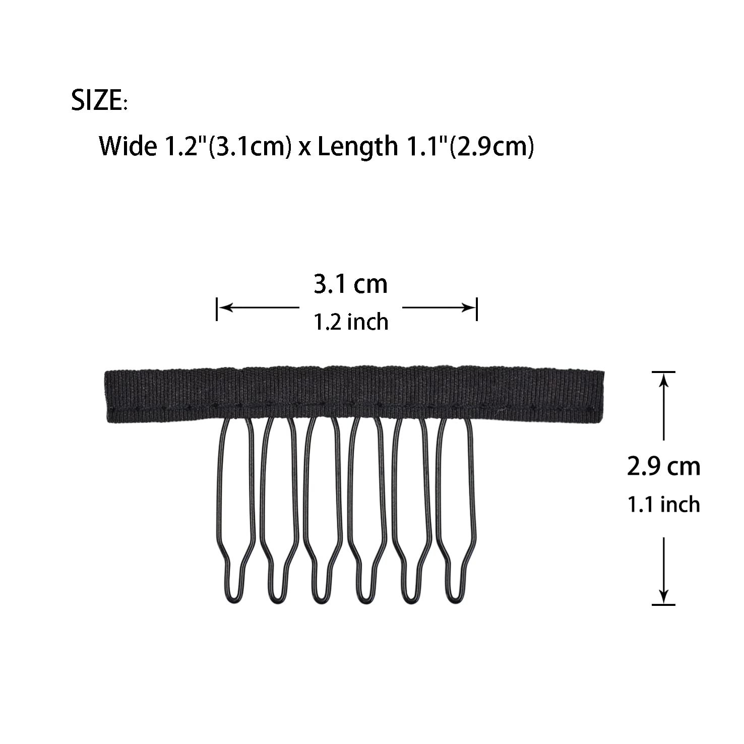 24 Pcs Wig Combs to Secure Wigs 6-Teeth Wig Cap Clips Hair Accessories Tools For