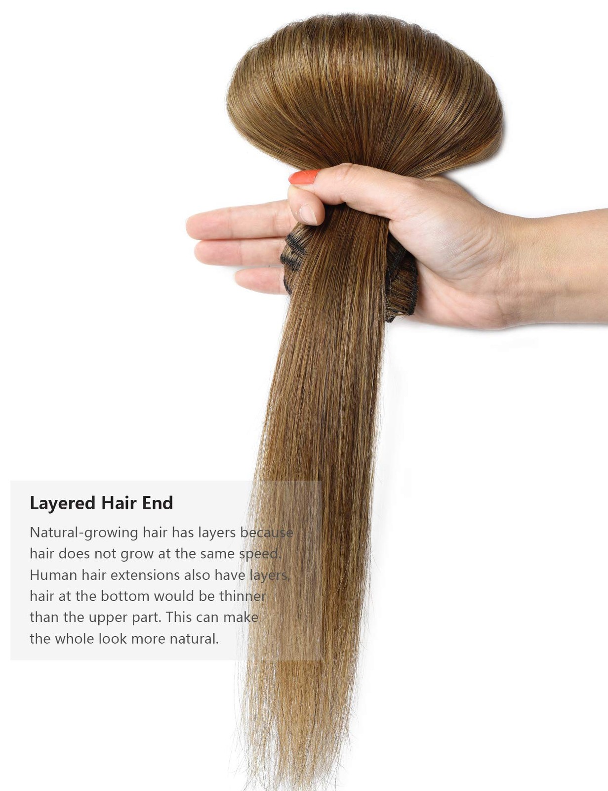 Rose Bud Clip In Hair Extensions Remy Human Hair 8Pcs 18 Clips 65G/Set 16 Inch
