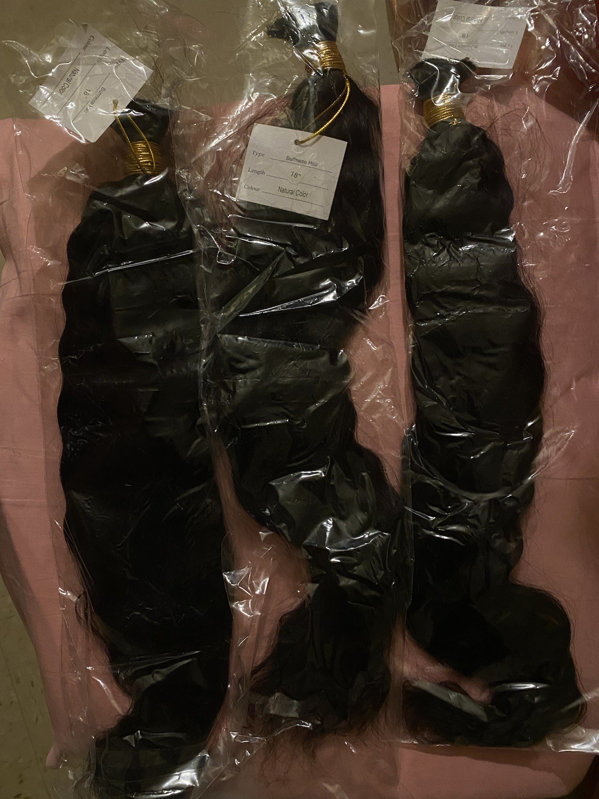 Wet And Wavy 18in NO WEFT Double drawn Hair Bulk 100% Human 3 Bundles = 300g