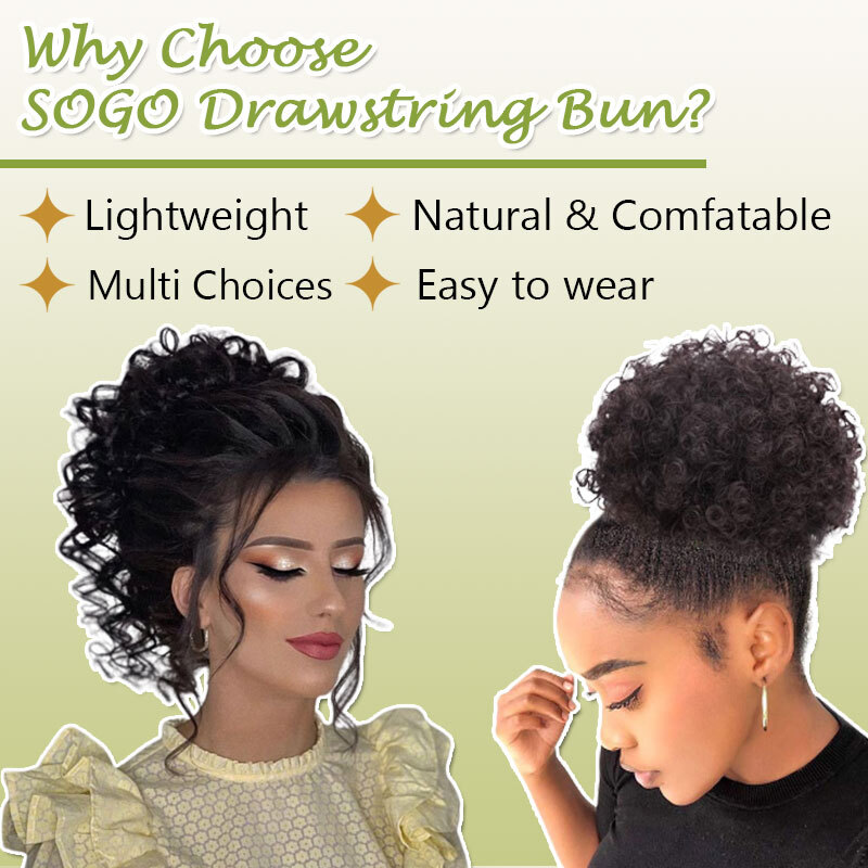 Afro Puff Drawstring Ponytail Kinky Curly Synthetic Hair Chignon Bun Extension