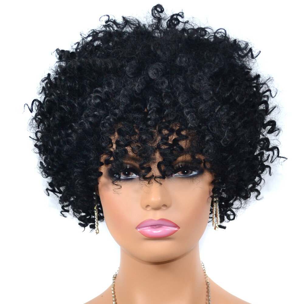 African Curly Wigs for Black Women Short Spring Twist Afro Curls Wigs Party Wigs