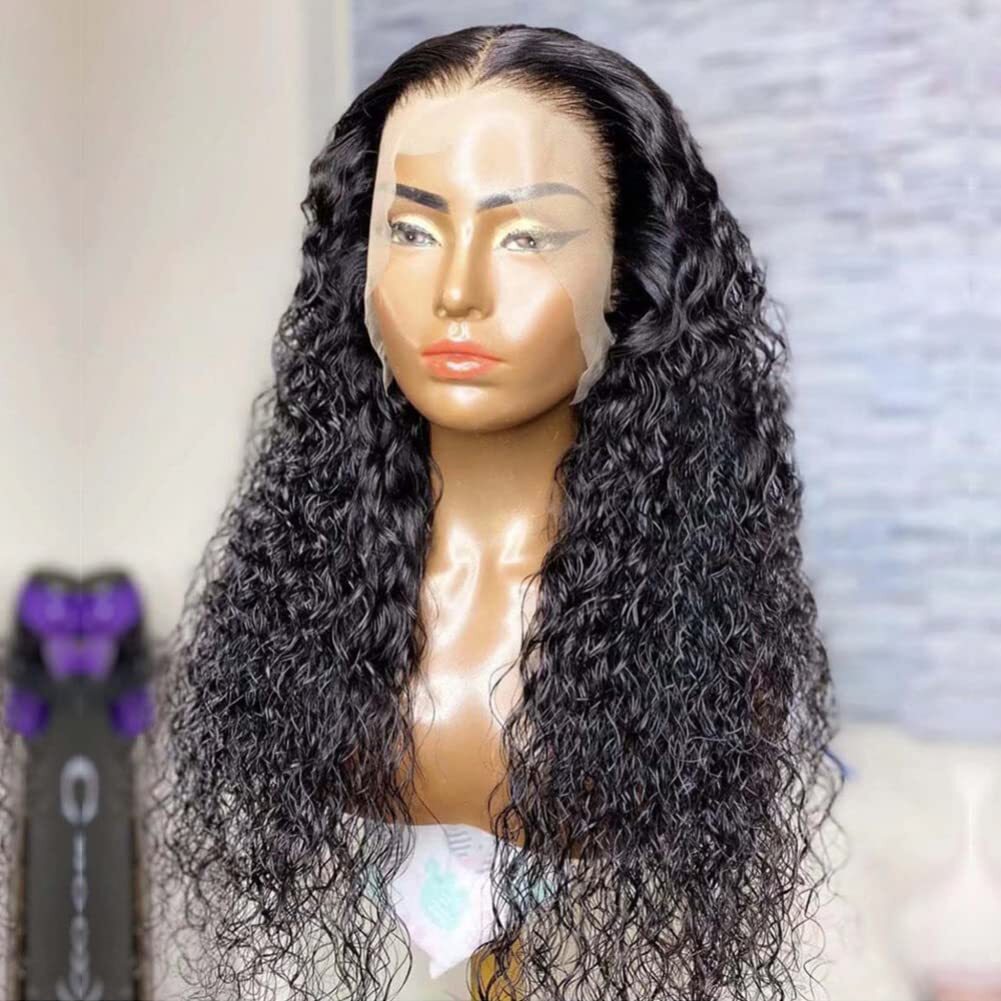 5×5 Silk Top Full Lace Human Hair Wig Water Wave Pre Plucked Silk Base Full Wig