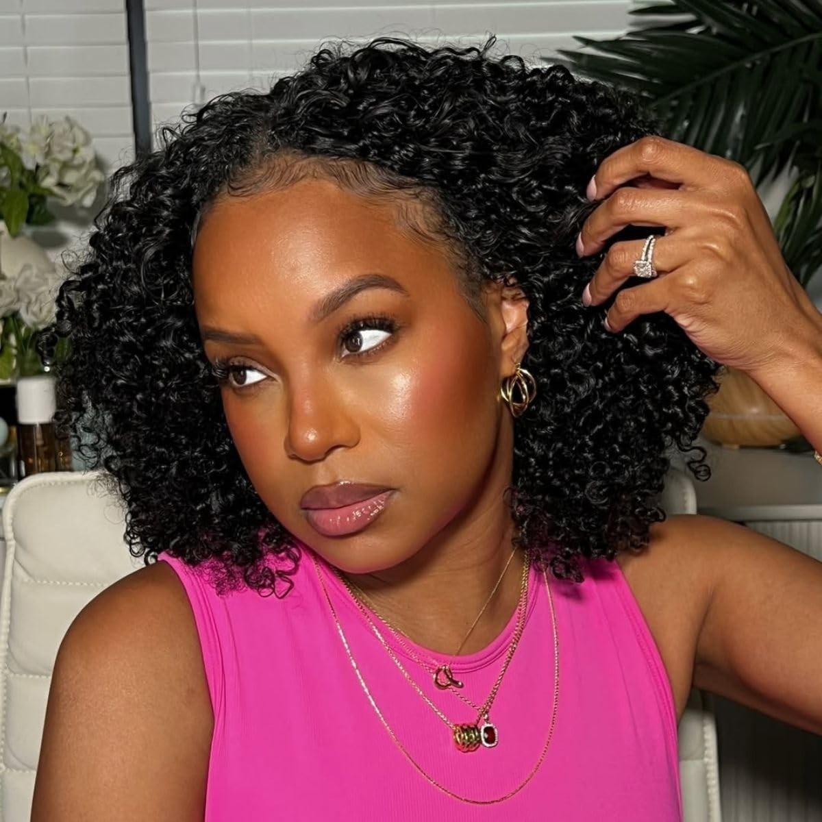 Short Bob Wigs Curly Bob Wig Human Hair 13×4 HD Lace Front Wigs for Women