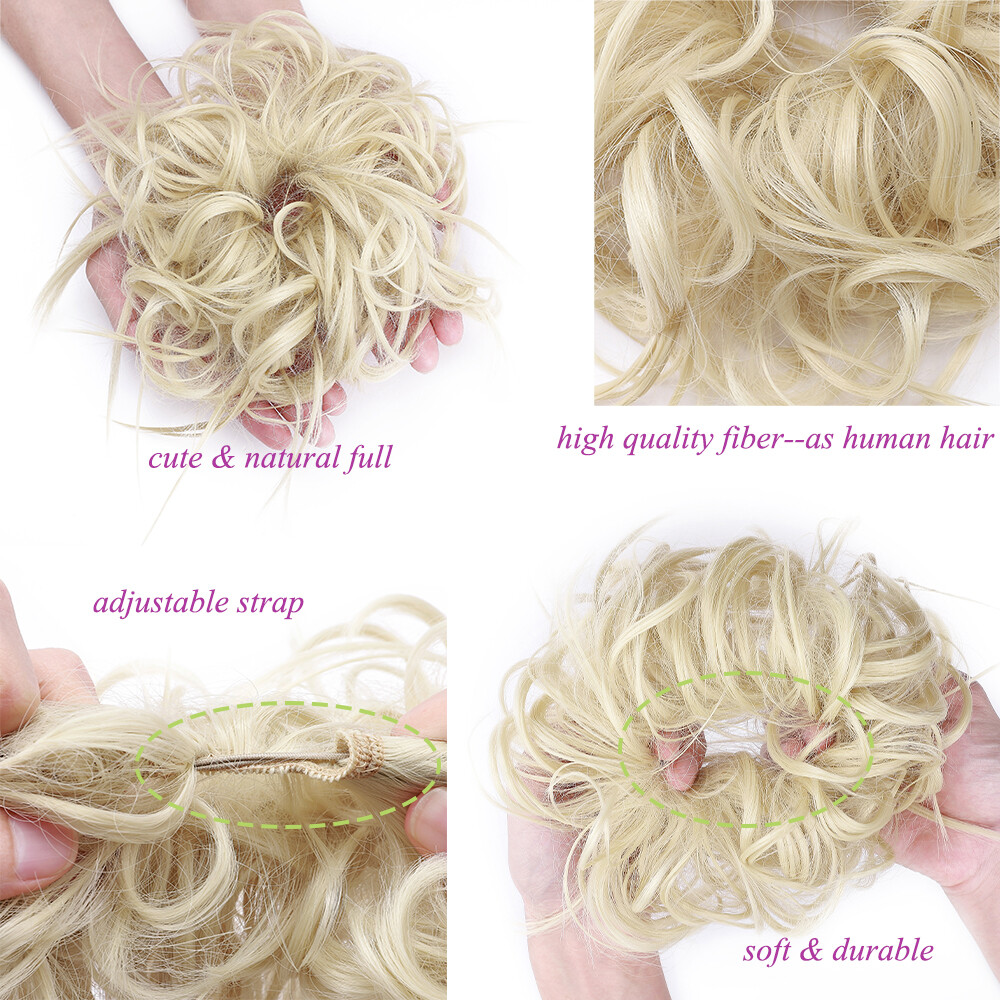 1PCS Messy Bun Scrunchie Hair Extensions Ponytail Hairpiece as Human Hair Woman