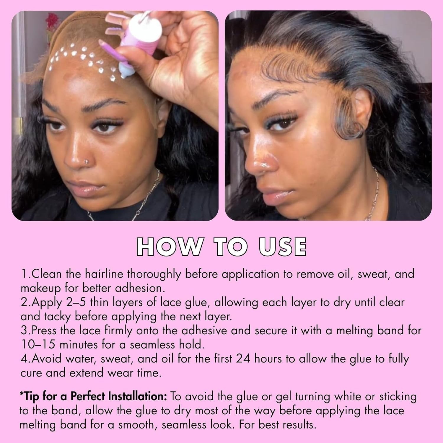 Lace Wig Glue Kit – Waterproof Lace Front Adhesive for Wigs Glue Kit-5pcs