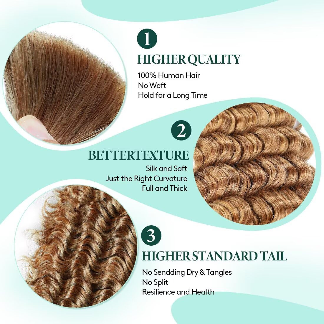 Boho Hair for Braiding, Curly Virgin Human Braiding Hair for Women, 12A Knotless