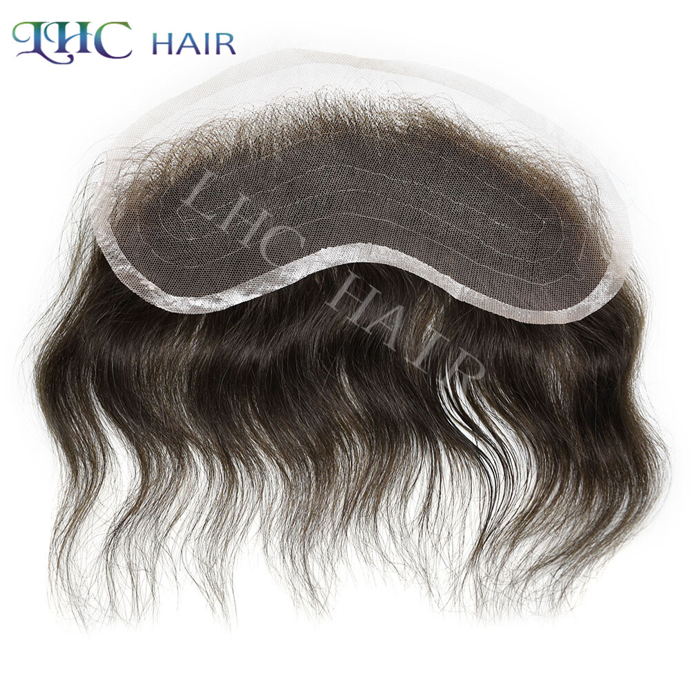 Mens Frontal Swiss Lace Hairpiece for Receding Hairline Natural Human Hair 4×18