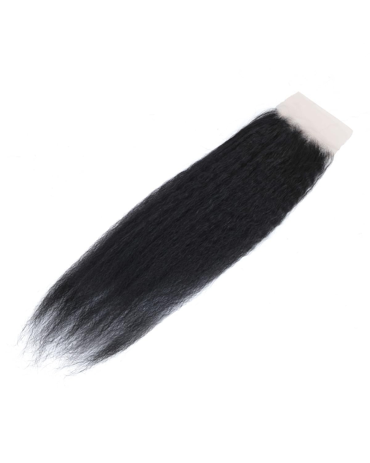 Lace Closure Human Hair 16 Inch Kinky Straight 4×4 Transparent Yaki Natural