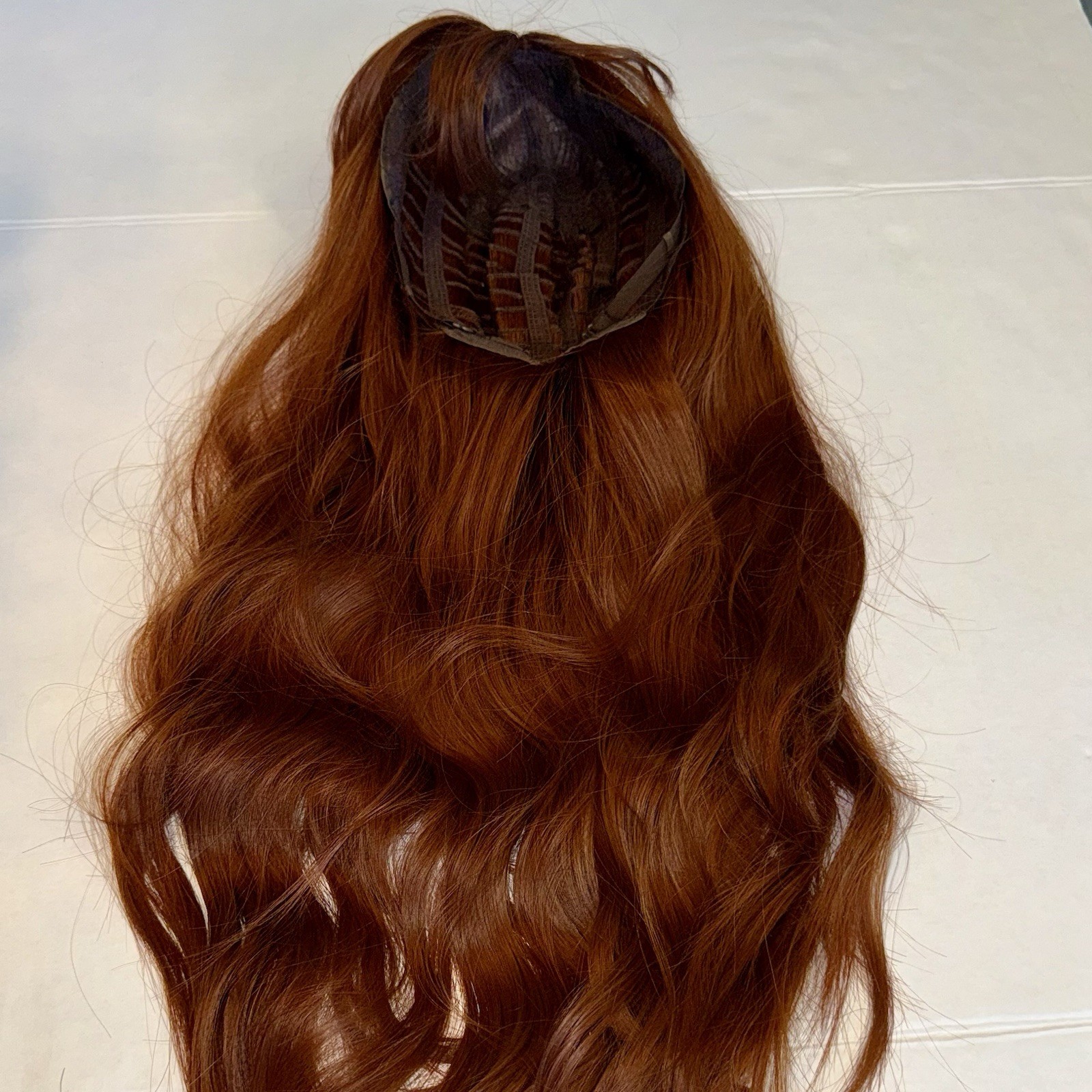 Women’s Wig Auburn Red 22” Wavy Layered Adjustable Synthetic Heat Resistant