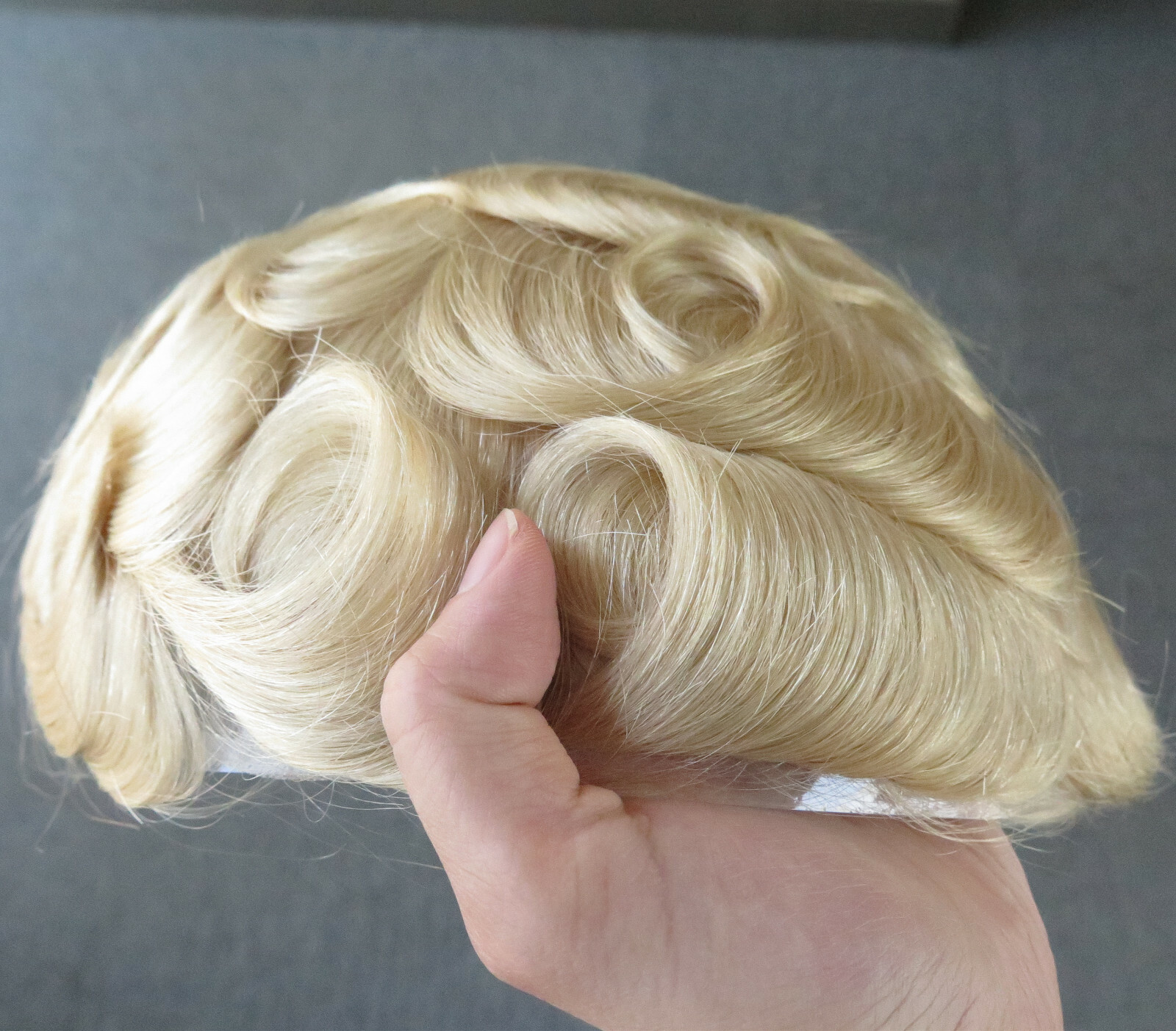 Natural Hairline Full French Lace Toupee Hair Replacement System Hairpiece #613