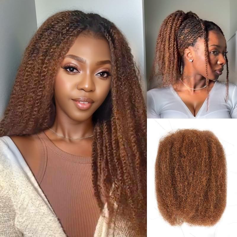 Style Icon 1 Bundle Afro Kinkys Bulk Human Hair (18″, 30#) – Twist Braids- Curly